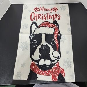 Boston Terrier Double Sided Christmas Dog Small Garden Flag Yard Decor New